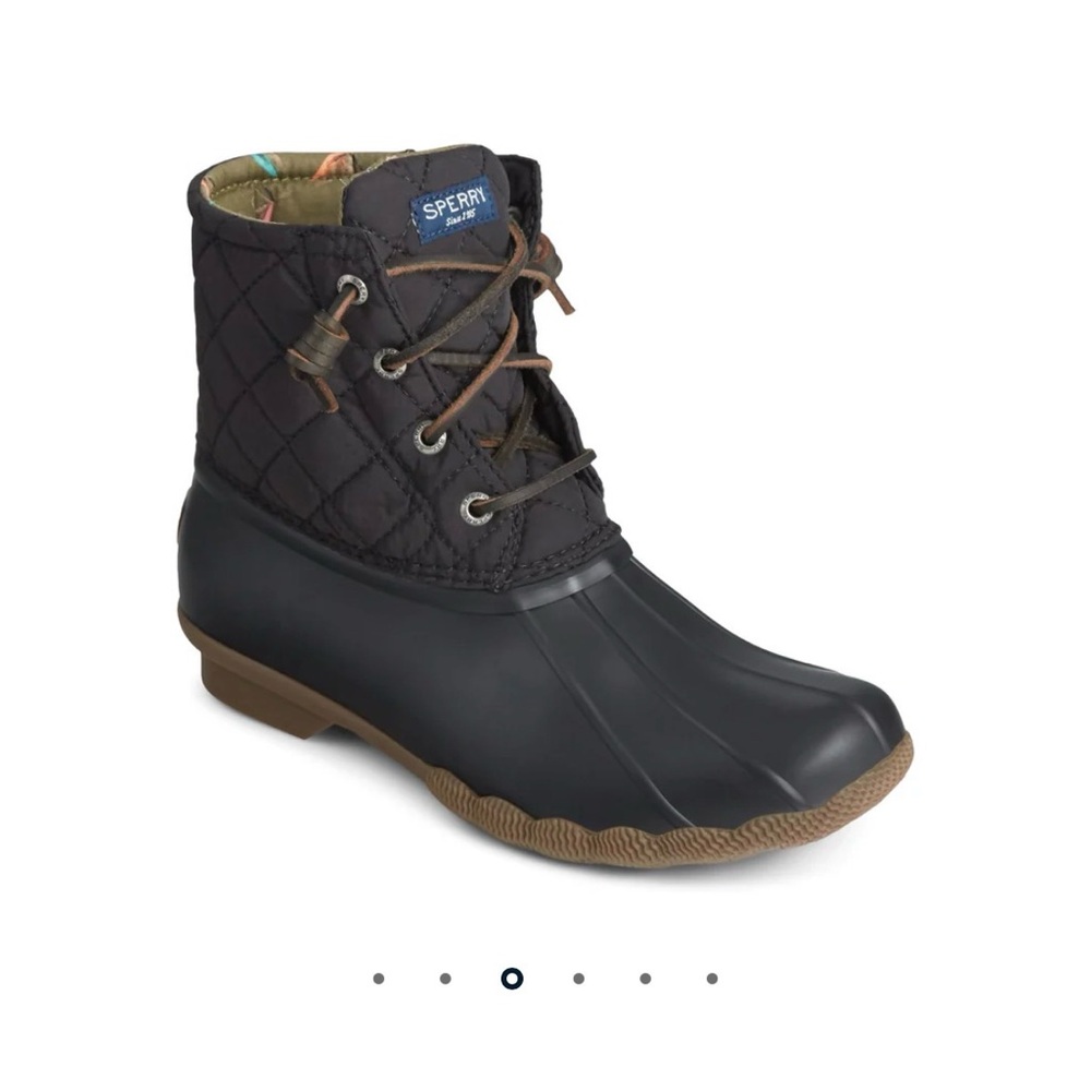 Sperry Black Quilted Duck Boots